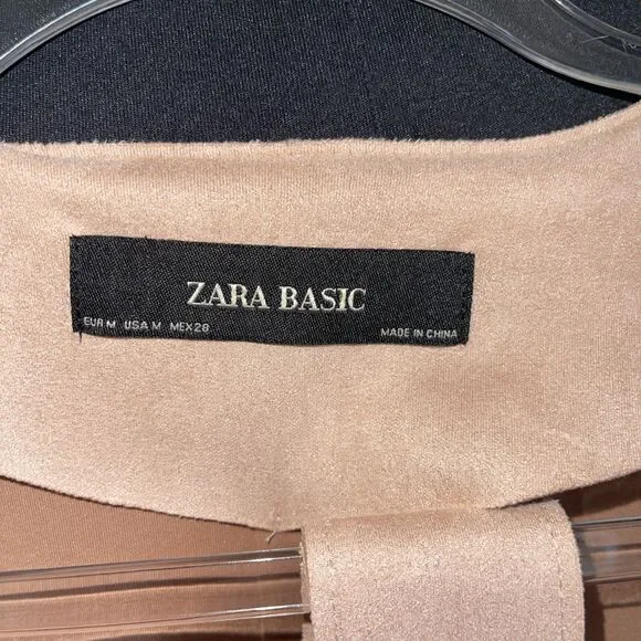 NWT Zara Basic Faux Suede Light Blush Pink Oversized Kimono Jacket M - Picture 9 of 9